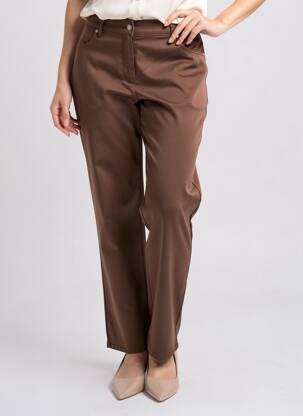 Pantalon droit stretch taille normale marron TONI femme
