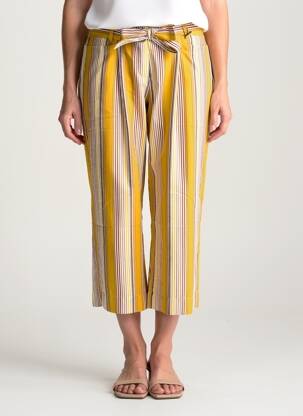 Pantacourt coupe droite taille normale jaune TONI femme