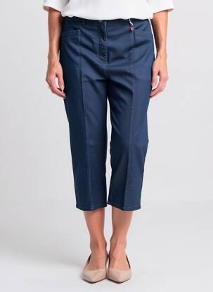 Pantacourt stretch taille normale bleu TONI femme