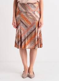 Jupe mi-longue taille élastique marron DIANE LAURY femme