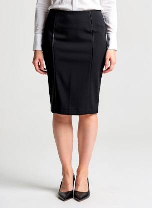 Jupe mi-longue stretch noir TELMAIL femme