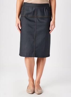 Jupe mi-longue coupe droite bleu TELMAIL femme