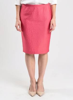 Jupe mi-longue coupe droite rose TELMAIL femme