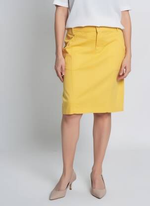 Jupe courte poches jaune TELMAIL femme