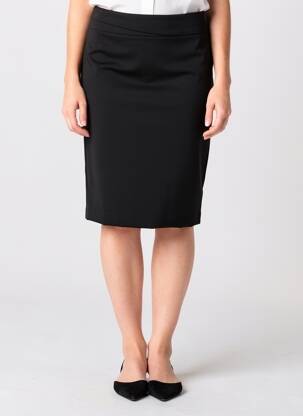 Jupe mi-longue coupe droite noir FRANK WALDER femme