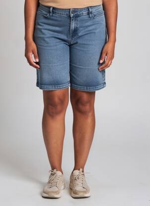 Bermuda coupe droite bleu WALTRON femme