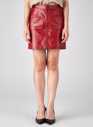 Jupe courte poches rouge C'EST BEAU LA VIE femme