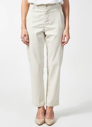 Pantalon 7/8 stretch taille normale beige WALTRON femme