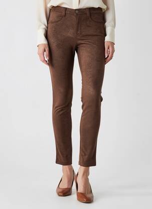 Pantalon slim stretch taille normale marron WALTRON femme