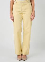 Pantalon droit stretch taille normale jaune WALTRON femme
