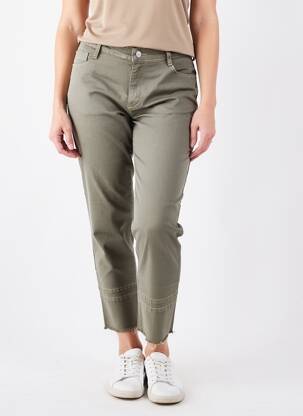 Pantalon 7/8 stretch taille normale vert WALTRON femme
