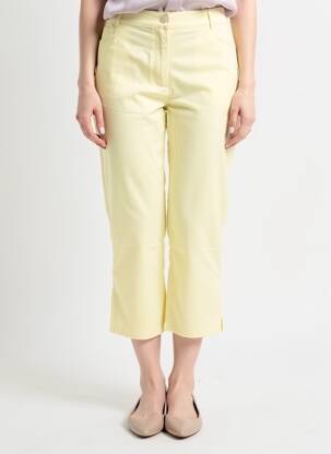 Pantacourt coupe droite taille normale jaune DIANE LAURY femme