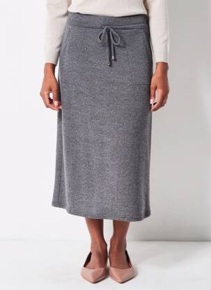 Jupe longue coupe droite gris DIANE LAURY femme