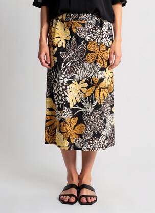 Jupe mi-longue taille élastique noir DIANE LAURY femme