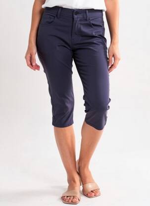 Pantacourt stretch taille normale bleu fonce PLURIELLES femme