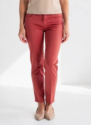 Pantalon slim tissage popeline taille normale orange TONI femme