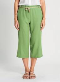 Pantacourt coupe droite taille normale vert LOURDES CASTILLO femme