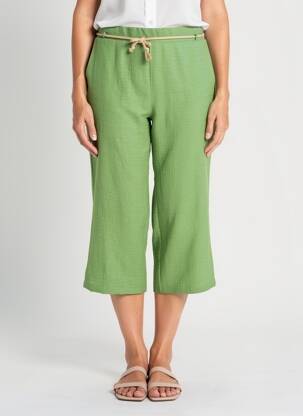 Pantacourt coupe droite taille normale vert LOURDES CASTILLO femme