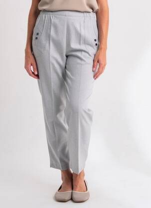 Pantalon slim taille élastique taille normale gris PLURIELLES femme
