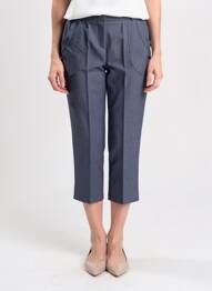 Pantacourt stretch taille normale bleu PLURIELLES femme
