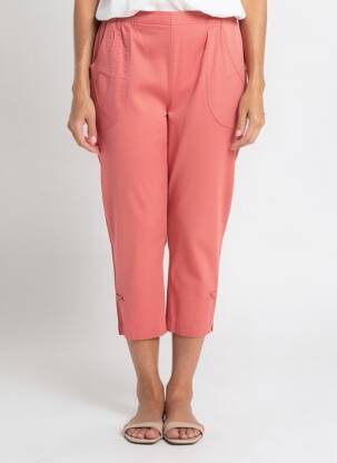 Pantacourt taille élastique taille normale rose PLURIELLES femme