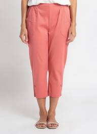 Pantacourt taille élastique taille normale rose PLURIELLES femme