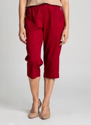 Pantacourt taille élastique taille normale rouge PLURIELLES femme