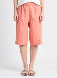 Bermuda taille élastique taille normale rose PLURIELLES femme