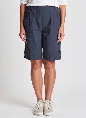 Bermuda taille élastique taille normale bleu PLURIELLES femme