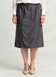 Jupe mi-longue coupe droite gris PLURIELLES femme