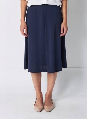 Jupe mi-longue stretch bleu NAYAT femme