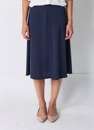 Jupe mi-longue doublure textile bleu NAYAT femme