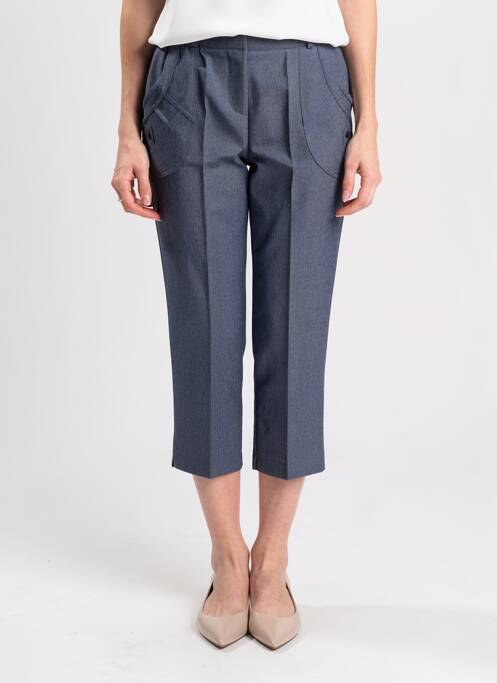 Pantacourt stretch taille normale bleu PLURIELLES femme