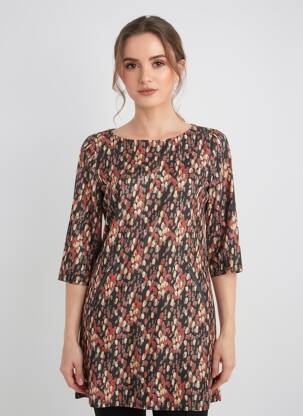 Robe mi-longue manches 3/4 manches 3/4 noir VEGAS femme