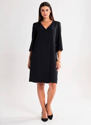 Robe mi-longue manches 3/4 manches 3/4 noir GERARD DAREL femme