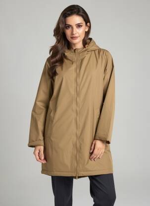 Parka fermeture zippée sur le devant a capuche marron ESCANDELLE femme