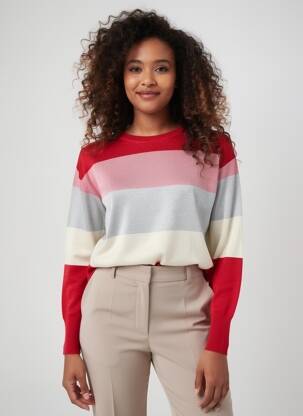 Pull coupe cintrée manches longues rouge EMME M femme