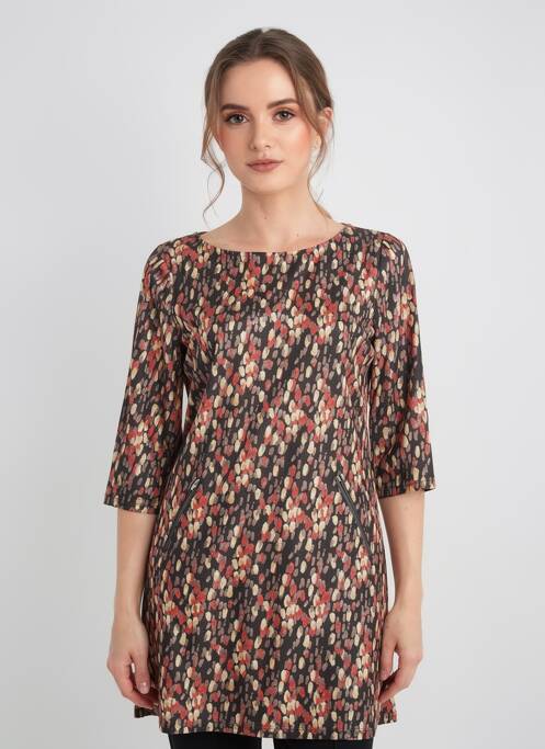 Robe mi-longue manches 3/4 manches 3/4 noir VEGAS femme