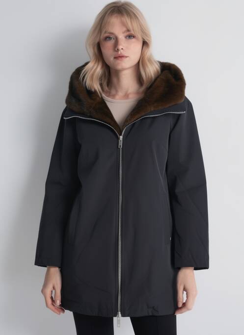 Parka manches longues a capuche noir ESCANDELLE femme