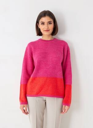 Pull coupe cintrée manches longues rose BELLA JONES femme