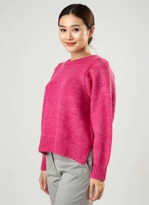 Pull coupe cintrée manches longues rose BELLA JONES femme