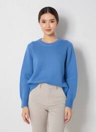Pull coupe cintrée manches longues bleu BELLA JONES femme