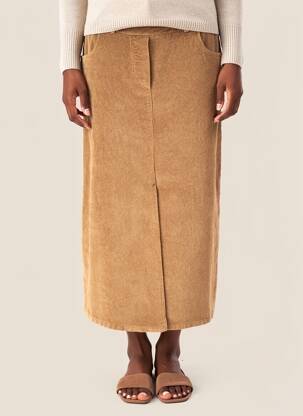 Jupe longue coupe droite beige SENES femme