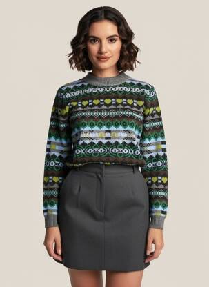 Pull stretch manches longues vert WEEKEND MAXMARA femme