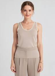 Débardeur coupe ajustée sans manche beige MARINA V femme