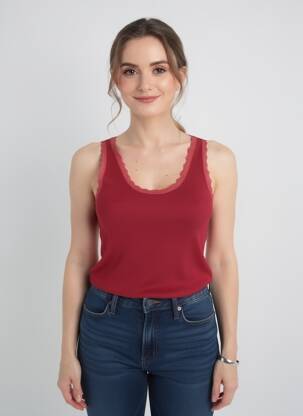 Débardeur coupe ajustée sans manche rouge MARINA V femme