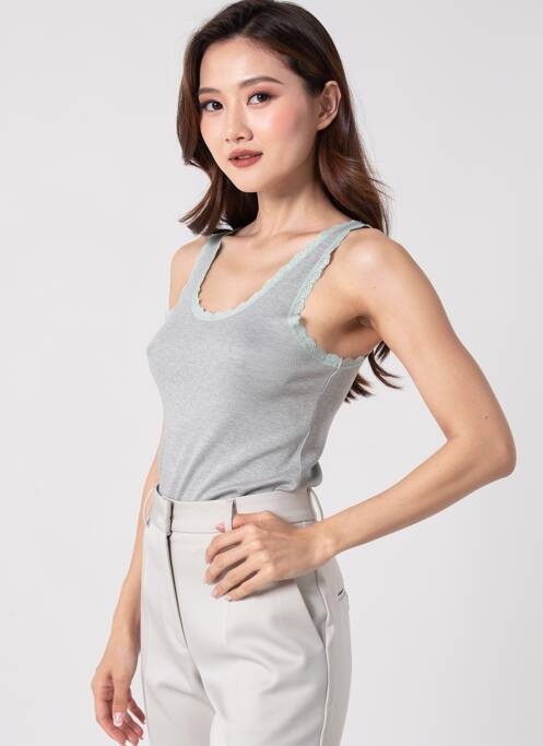Débardeur coupe ajustée sans manche gris MARINA V femme