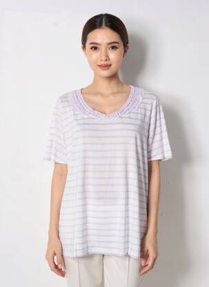 T-shirt coupe droite manches courtes violet SHEEGO femme