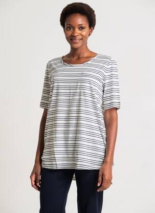 T-shirt coupe droite manches courtes blanc SHEEGO femme
