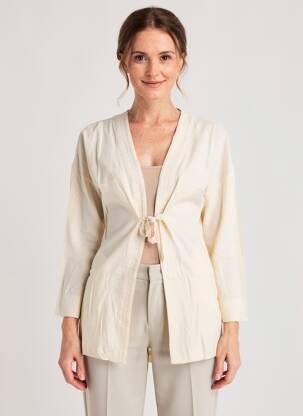 Veste casual coupe cintrée beige SHEEGO femme